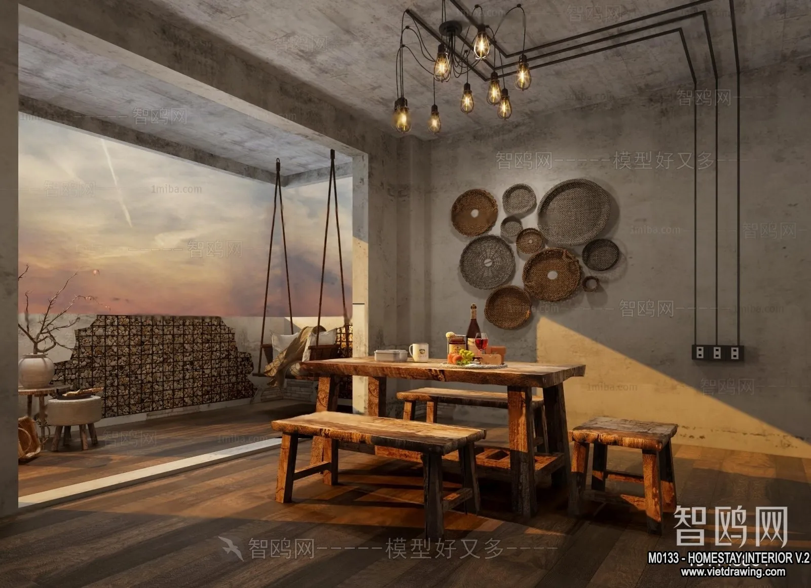 Homestay 3D Interior Scene – 3D Models – 225