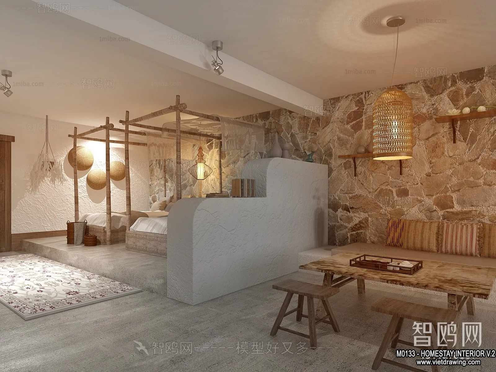 Homestay 3D Interior Scene – 3D Models – 263