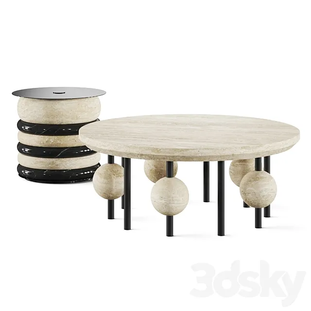 Hommes Harveycanne and Kosmos Coffee Tables 3DSMax File