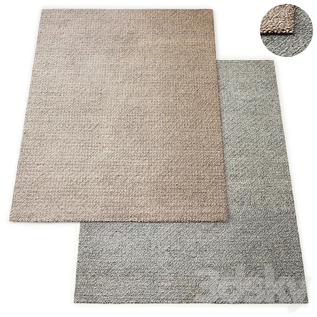 Honeycomb Handwoven Wool Flatweave Rug RH Collection 3DSMax File