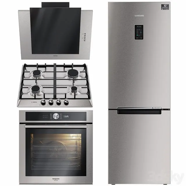 Hood oven refrigerator hob. Samsung. Bosch 3dsMax Model