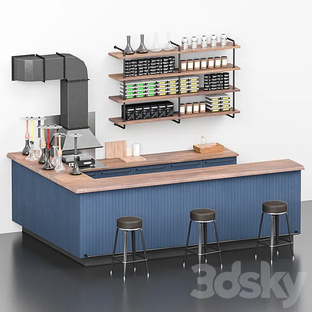 Hookah lounge bar counter 3DS Max Model