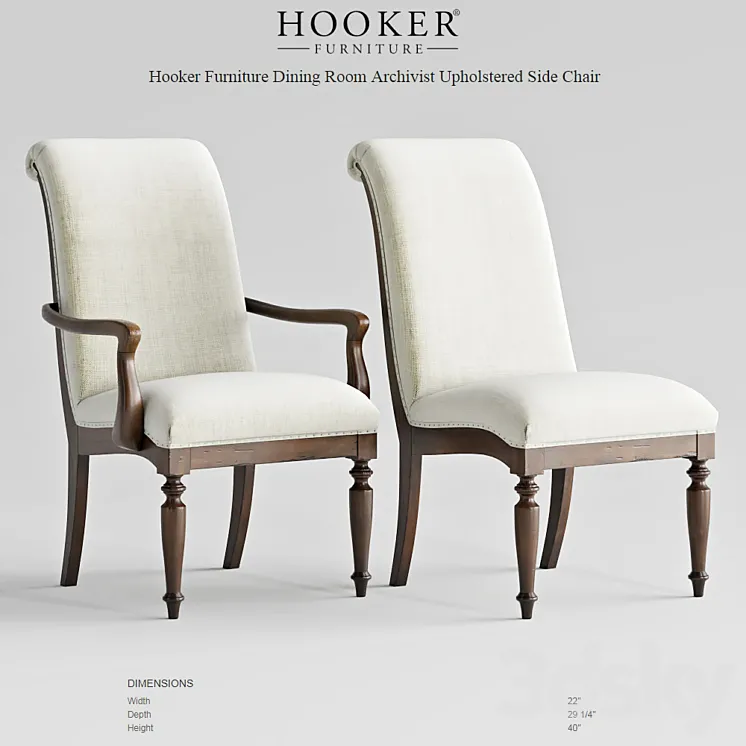 Hooker Furniture Archivist Upholstered Chair 3DS Max