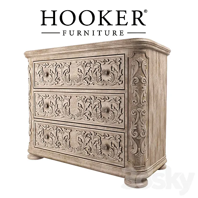 Hooker Furniture Bedroom True Vintage Bachelors Chest 3DS Max Model