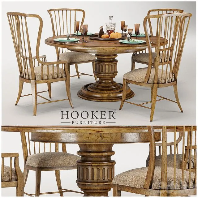 Hooker Furniture Grandover Round Single 3dsMax Model