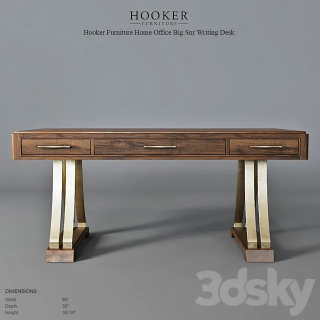 Hooker Furniture Home Office Big Sur Writing Desk2 3DS Max Model