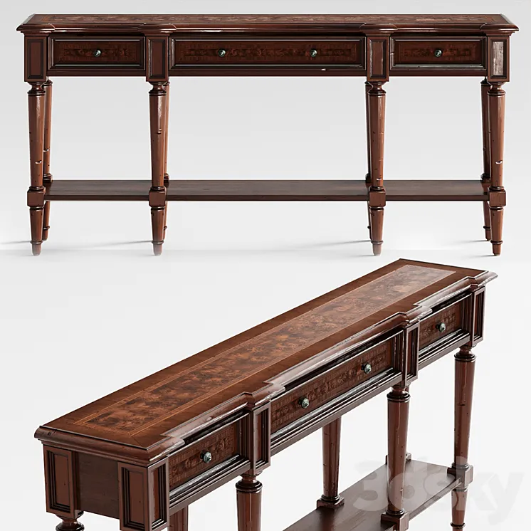Hooker Furniture Living Room Grandover Three Drawer Console Table 3DS Max