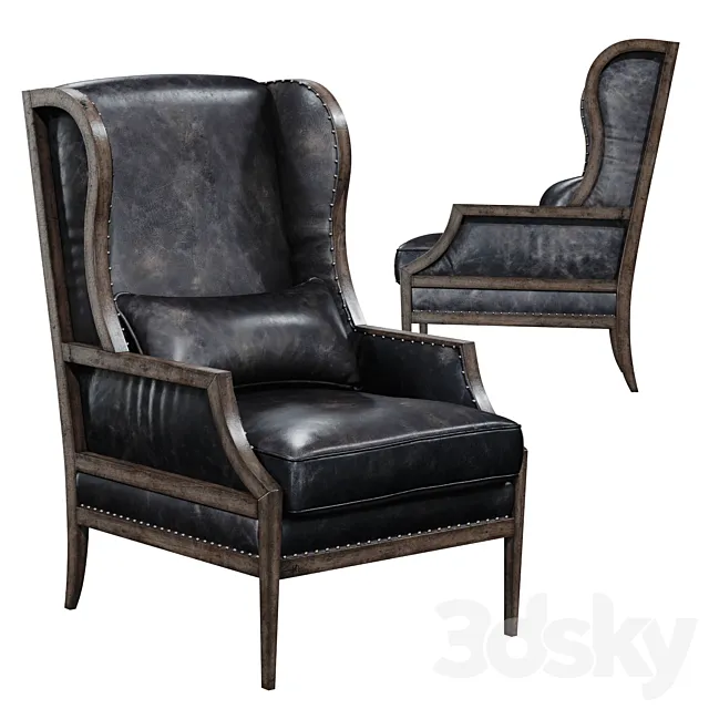 Hooker Furniture Living Room Laurel Exposed Wood Club Chair 3ds Max