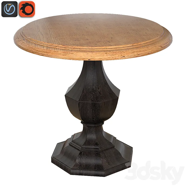 Hooker Furniture Sanctuary Wood Round Accent Table 5402-50001 3DS Max