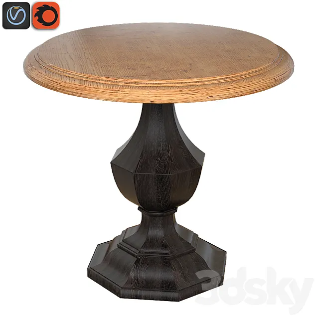Hooker Furniture Sanctuary Wood Round Accent Table 5402-50001 3DSMax File