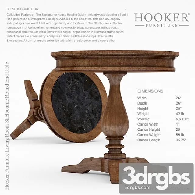 Hooker furniture shelbourne round end table 2 3dsmax Download