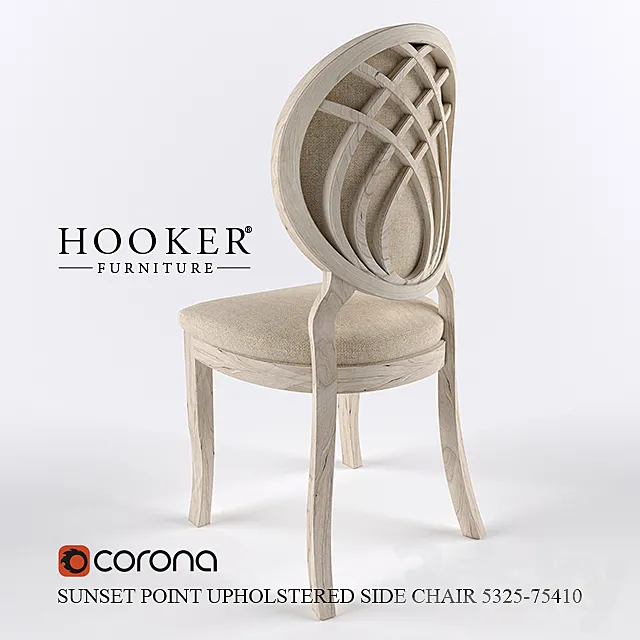 Hooker Upholstered Side Chair 3DS Max Model