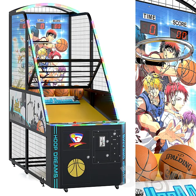 Hoop Dreams Basketball Game Machine. Ball 3DS Max Model