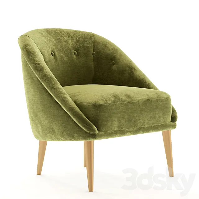 HOPKINS VELVET CLUB CHAIR 3ds Max