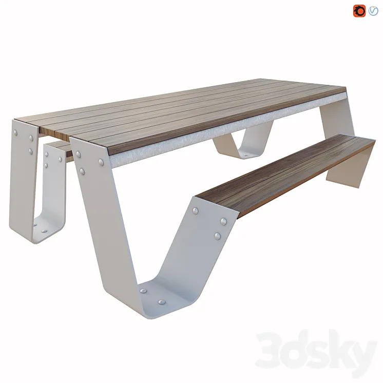 Hopper Picnic Table by Extremis 3DS Max