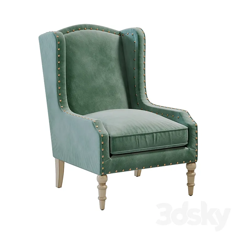 Horchow Randall Velvet Wing Chair 3DS Max