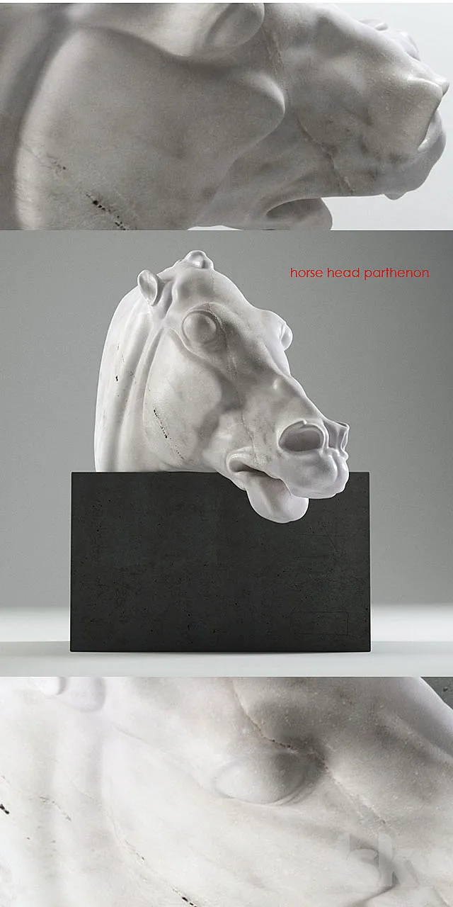 horse head parthenon 3ds Max