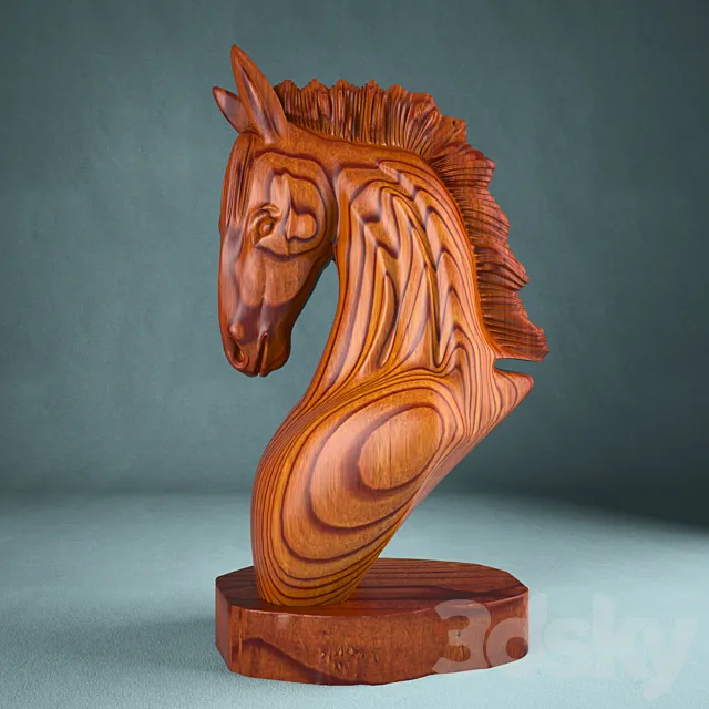 horse made of wood 3DS Max Model