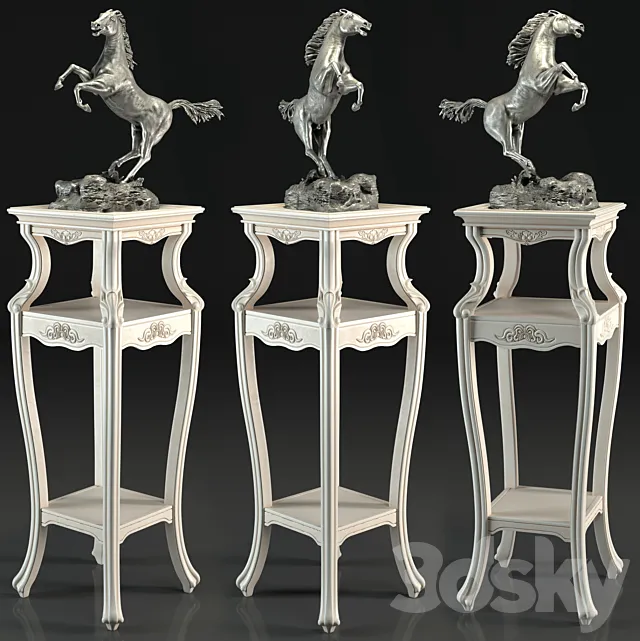 Horse sculpture flower stand 3ds Max