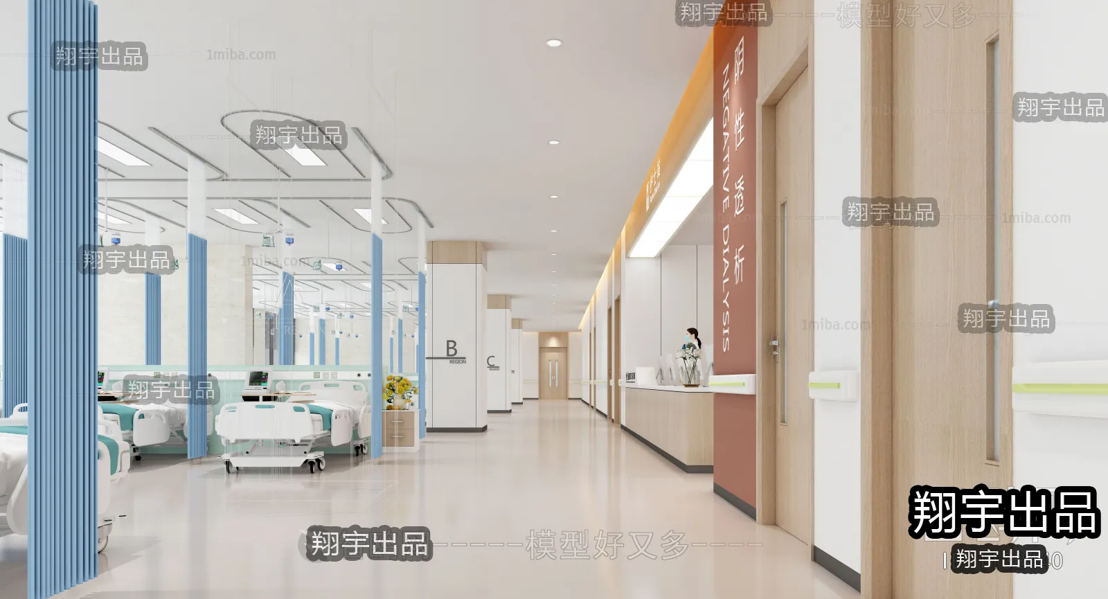 Hospital 3D Interior Scene – 3D Models – 007