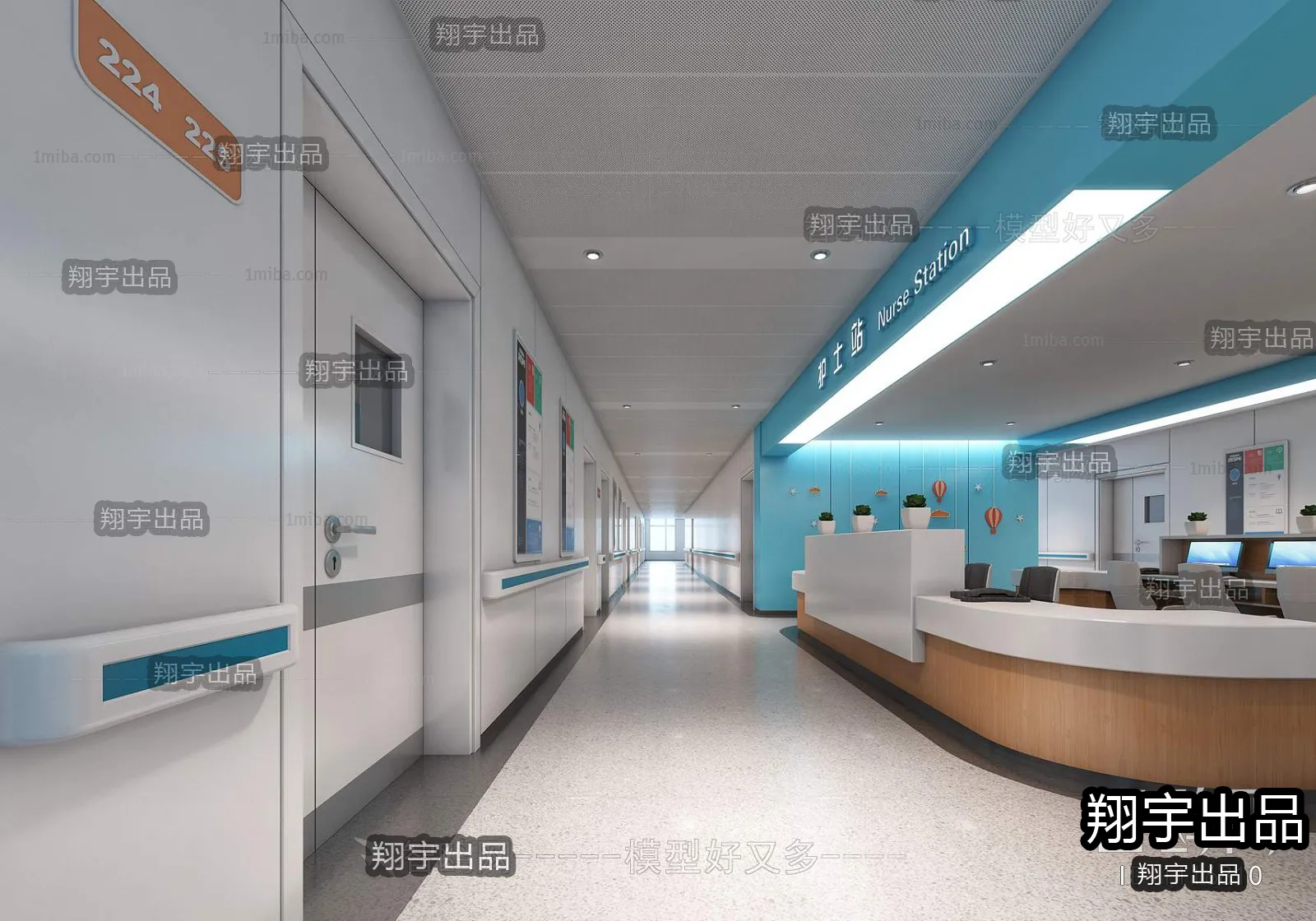 Hospital 3D Interior Scene – 3D Models – 014