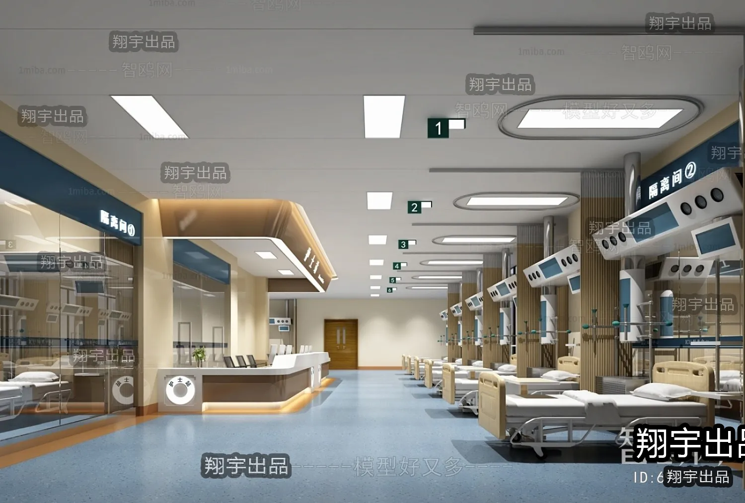 Hospital 3D Interior Scene – 3D Models – 030