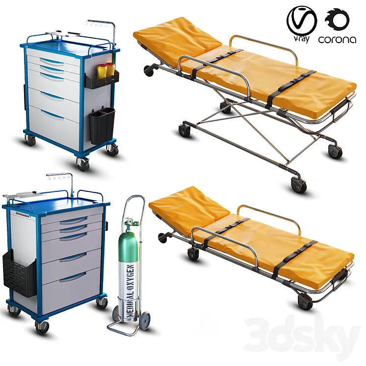hospital equipment vol 2 3DS Max Model