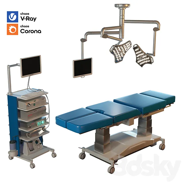 hospital equipment vol 3 (surgical room set) 3DS Max Model