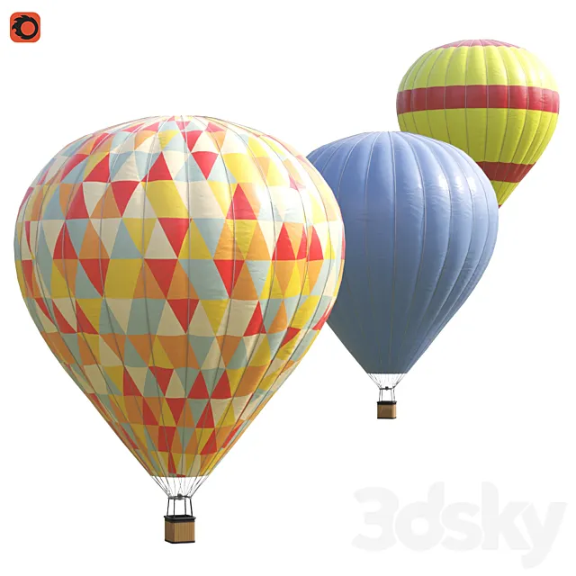 Hot air balloon _ balloon 3ds Max