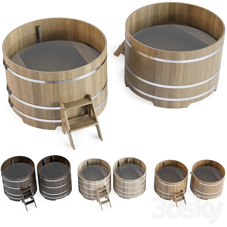 Hot tub round d1500mm from Bentwood 3DS Max