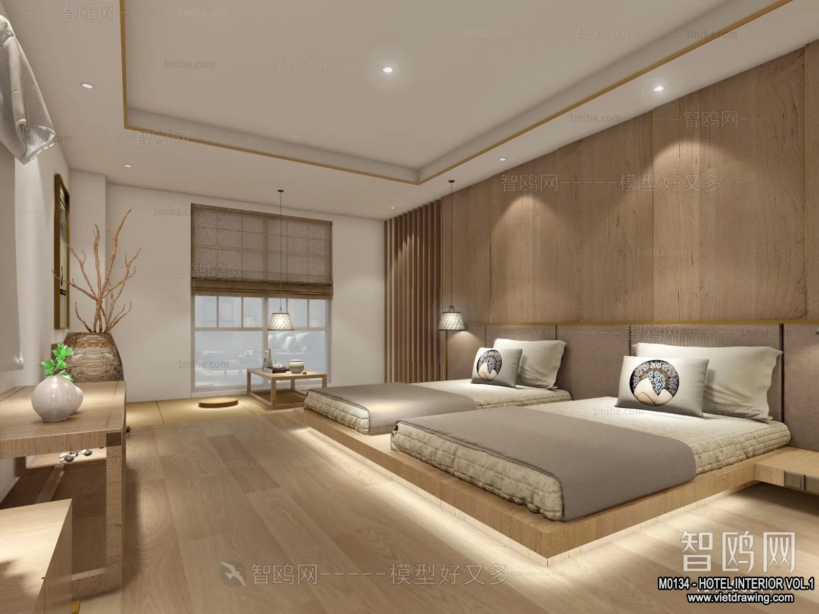 Hotel – Bedroom – 3D Interior Scene – 3D Models – 013