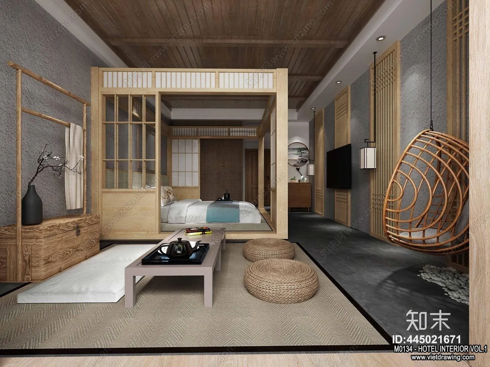 Hotel – Bedroom – 3D Interior Scene – 3D Models – 031