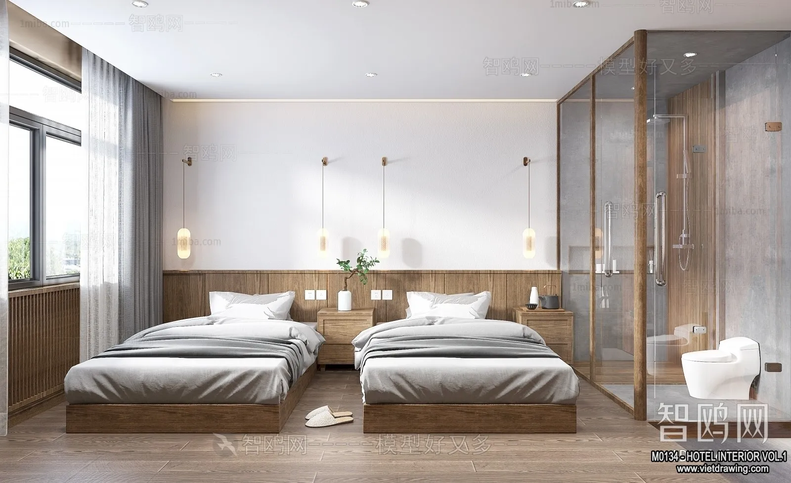 Hotel – Bedroom – 3D Interior Scene – 3D Models – 040