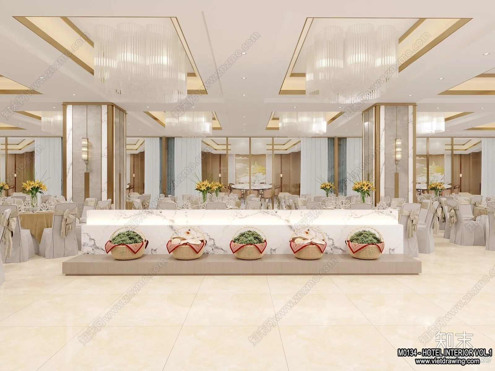 Hotel – Hall – 3D Interior Scene – 3D Models – 005