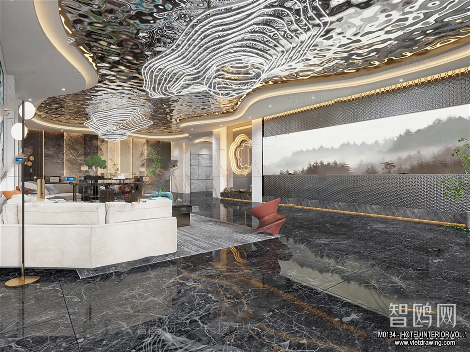 Hotel – Lobby – 3D Interior Scene – 3D Models – 433