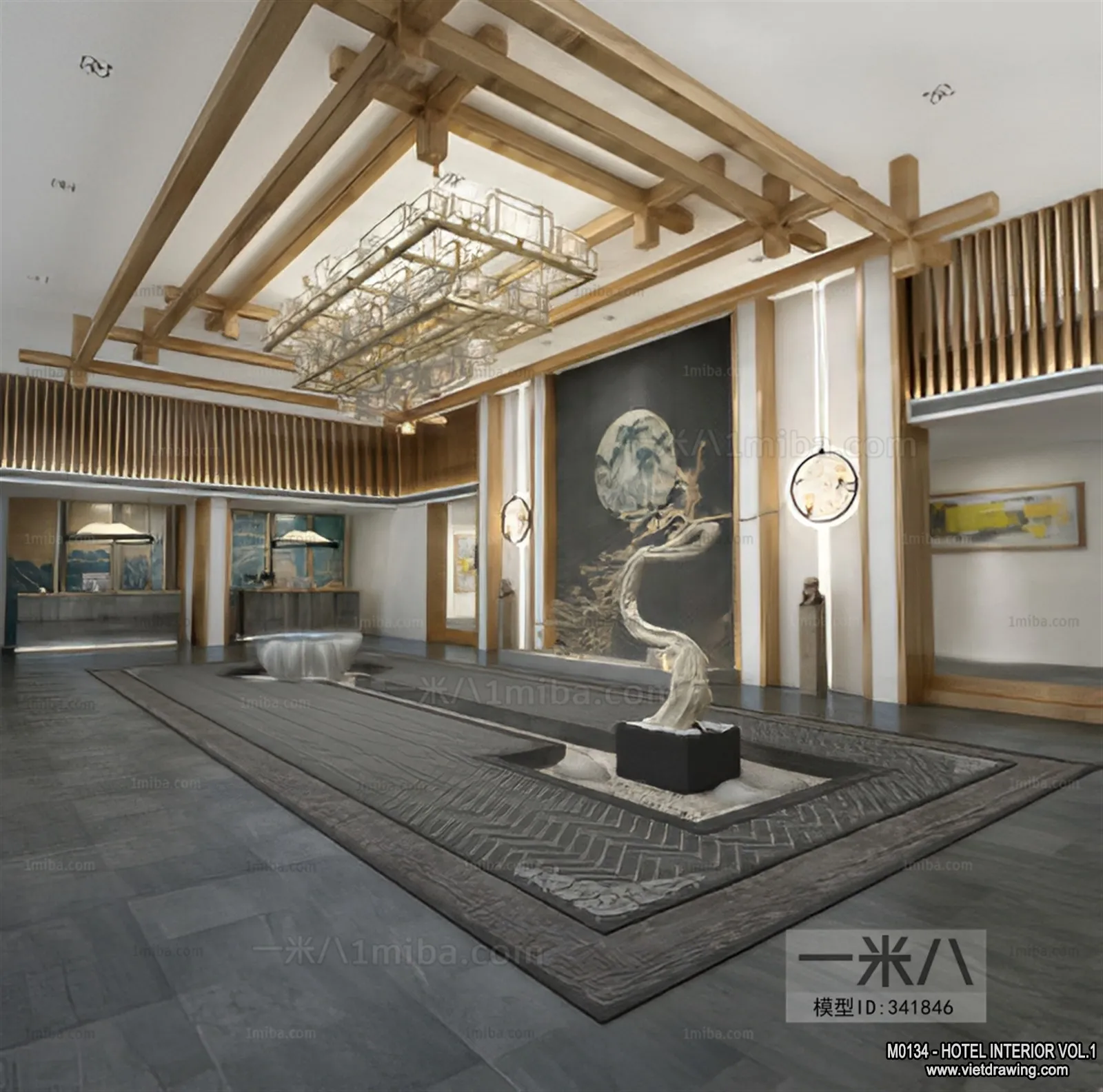 Hotel – Lobby – 3D Interior Scene – 3D Models – 436