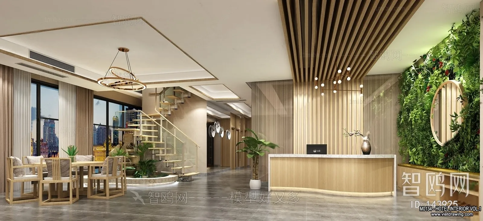 Hotel – Lobby – 3D Interior Scene – 3D Models – 467