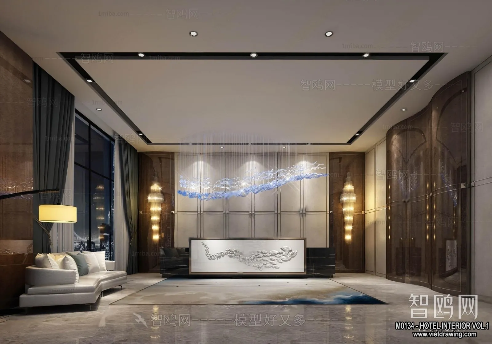 Hotel – Lobby – 3D Interior Scene – 3D Models – 468