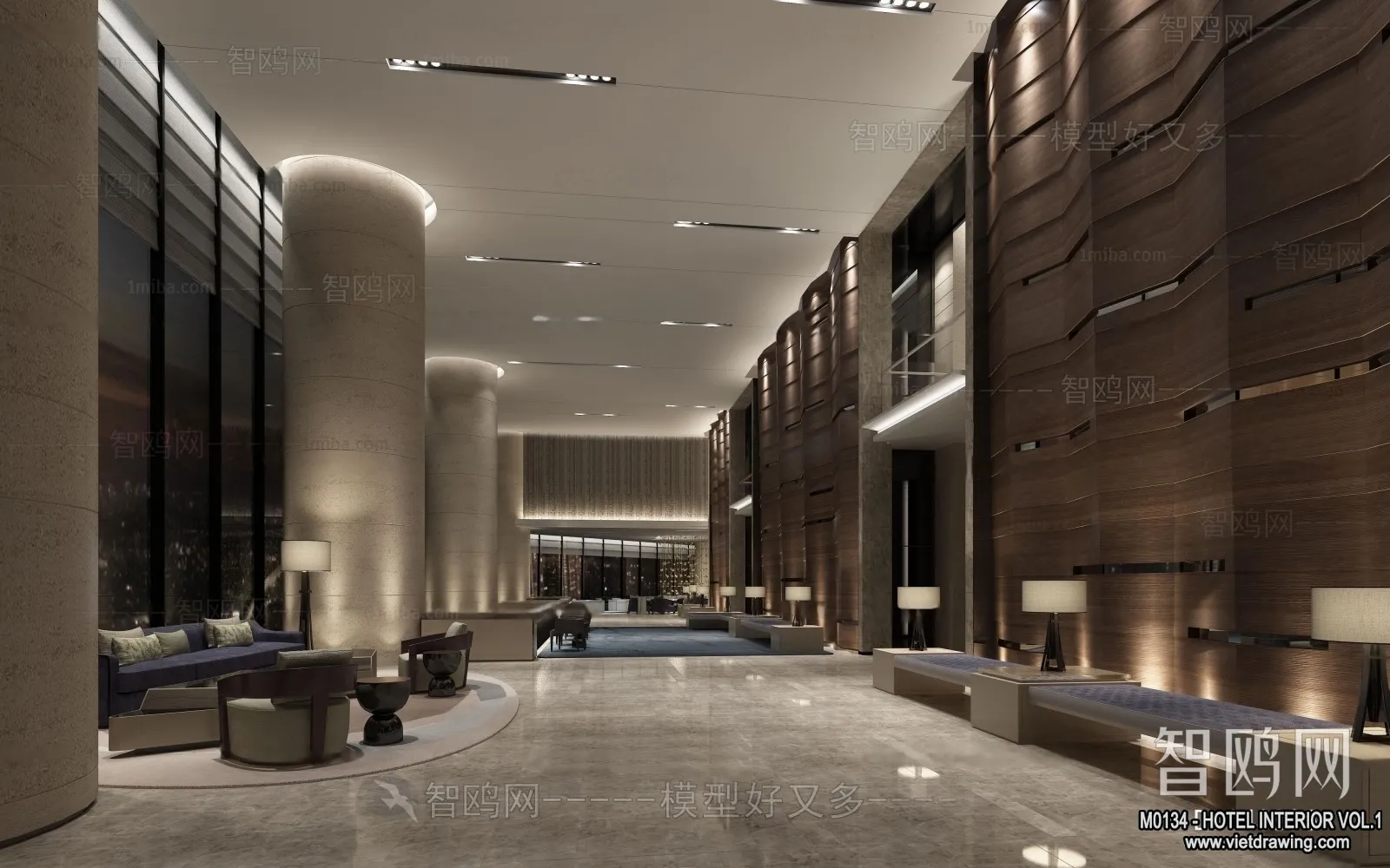 Hotel – Lobby – 3D Interior Scene – 3D Models – 472