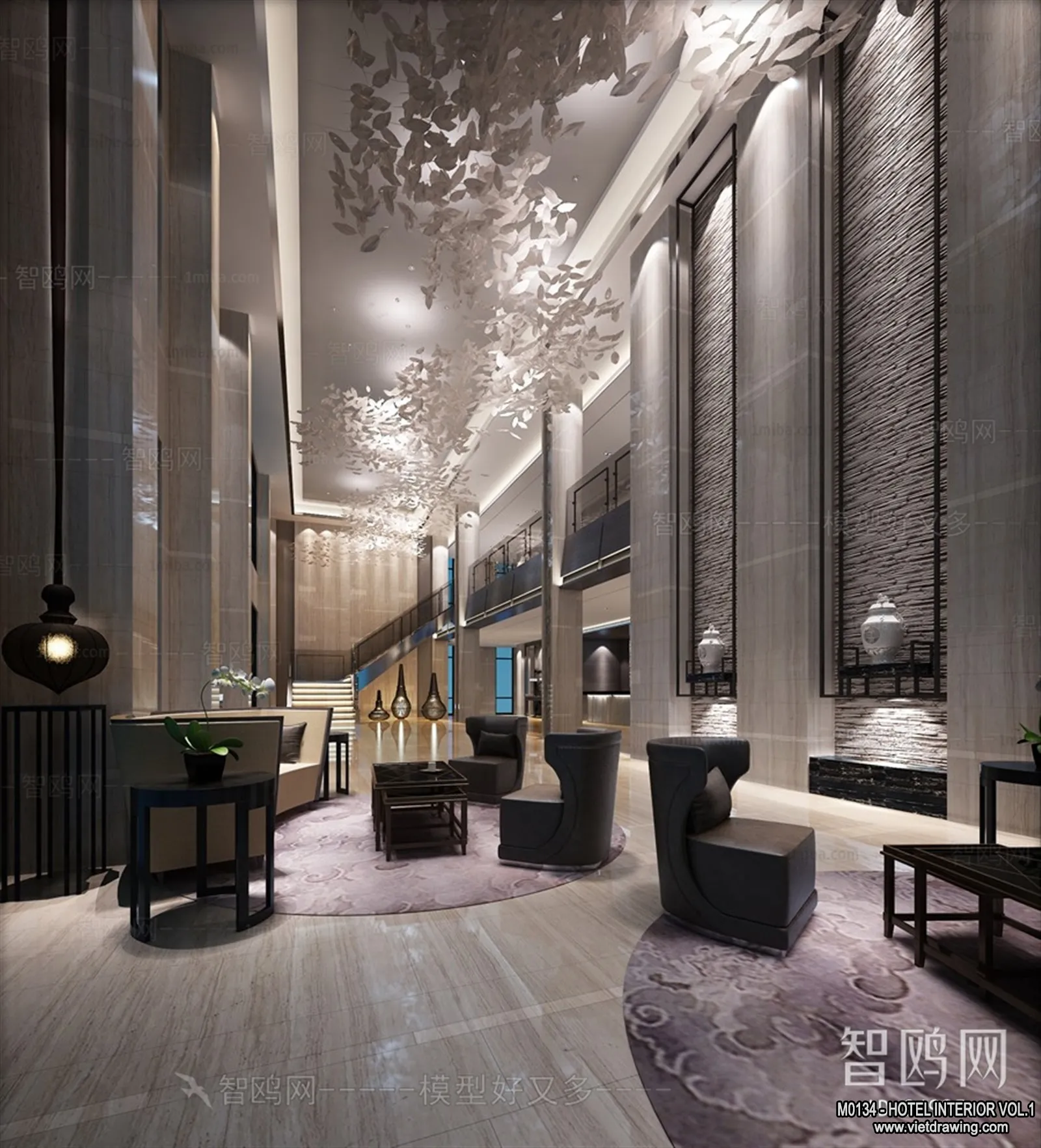 Hotel – Lobby – 3D Interior Scene – 3D Models – 474