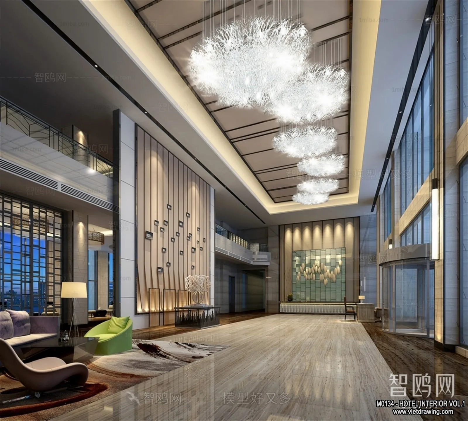 Hotel – Lobby – 3D Interior Scene – 3D Models – 480