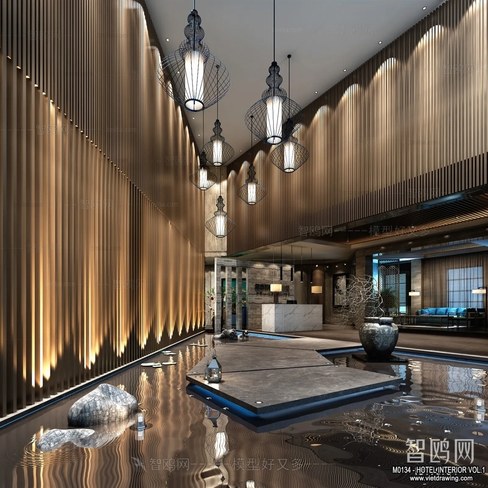 Hotel – Lobby – 3D Interior Scene – 3D Models – 482