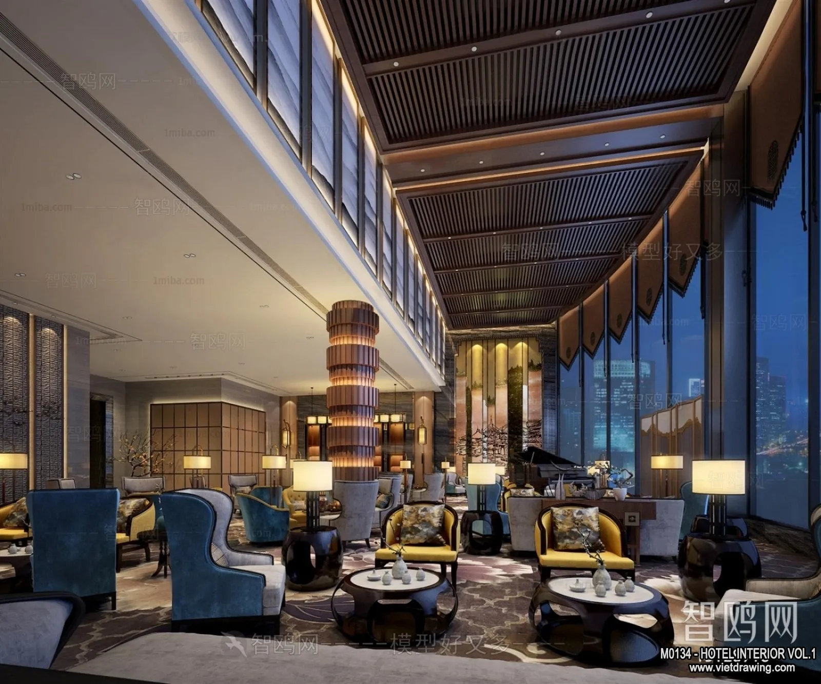 Hotel – Lobby – 3D Interior Scene – 3D Models – 485