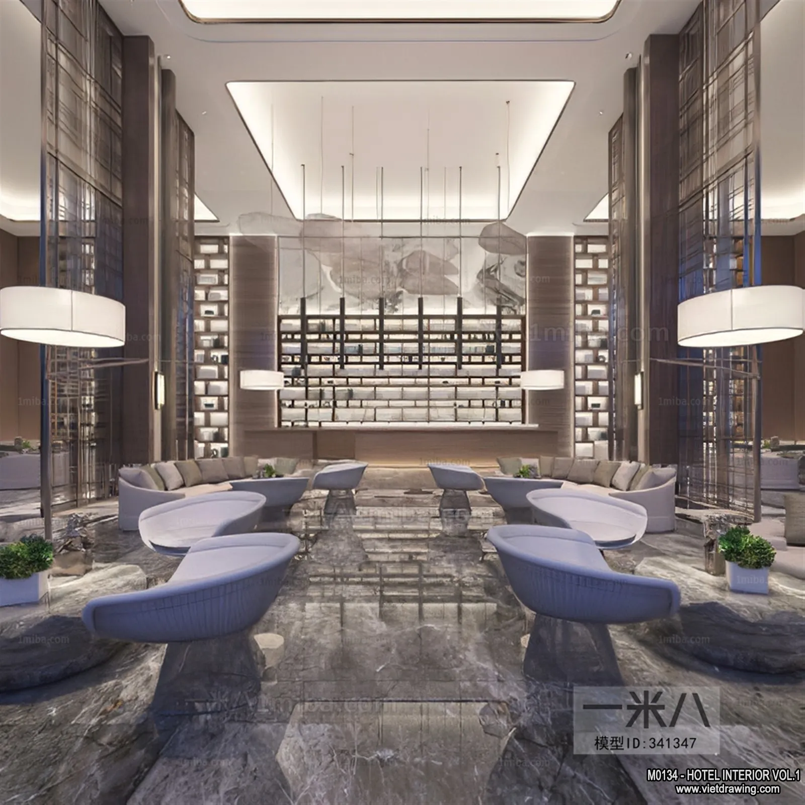 Hotel – Lobby – 3D Interior Scene – 3D Models – 489