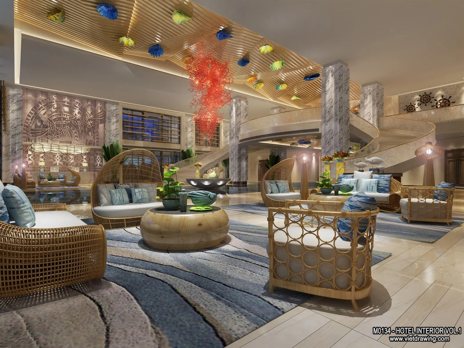 Hotel – Lobby – 3D Interior Scene – 3D Models – 503