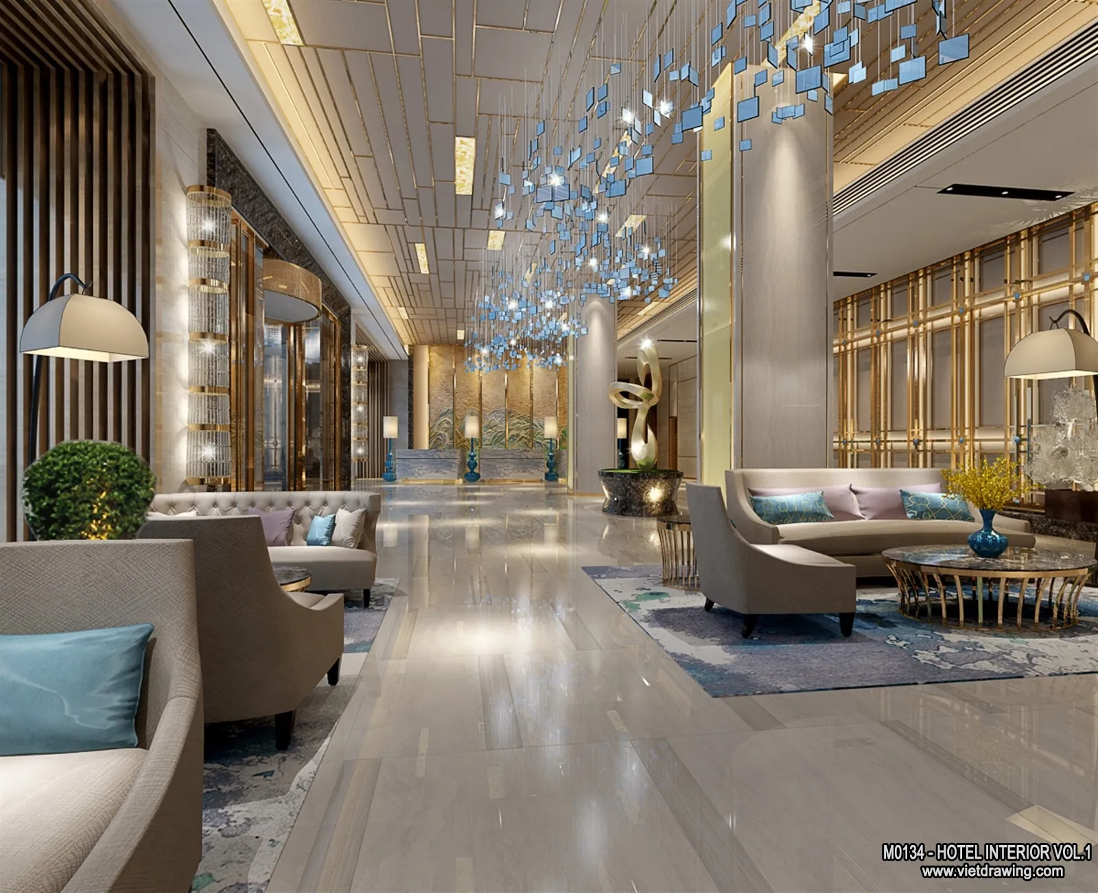 Hotel – Lobby – 3D Interior Scene – 3D Models – 504