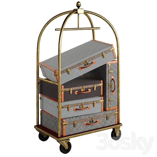 Hotel luggage cart 3ds Max