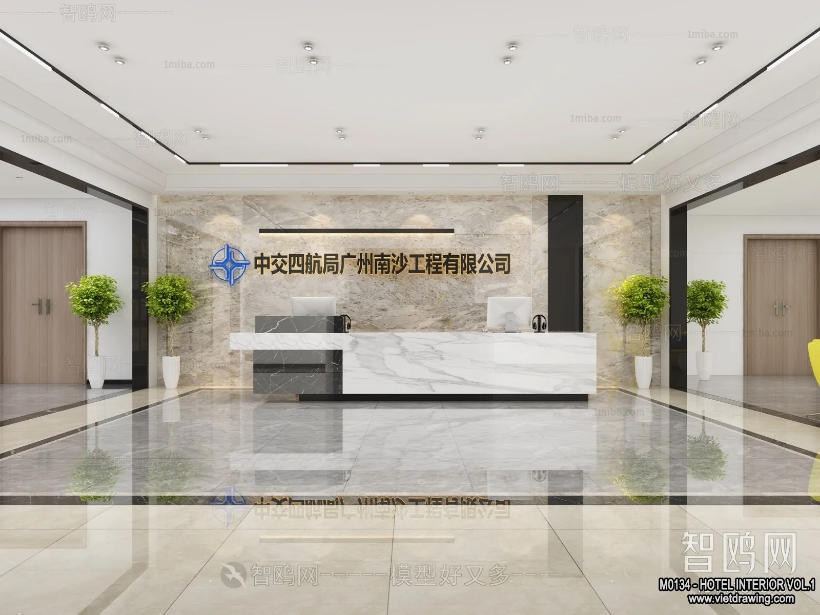 Hotel – Reception – 3D Interior Scene – 3D Models – 323