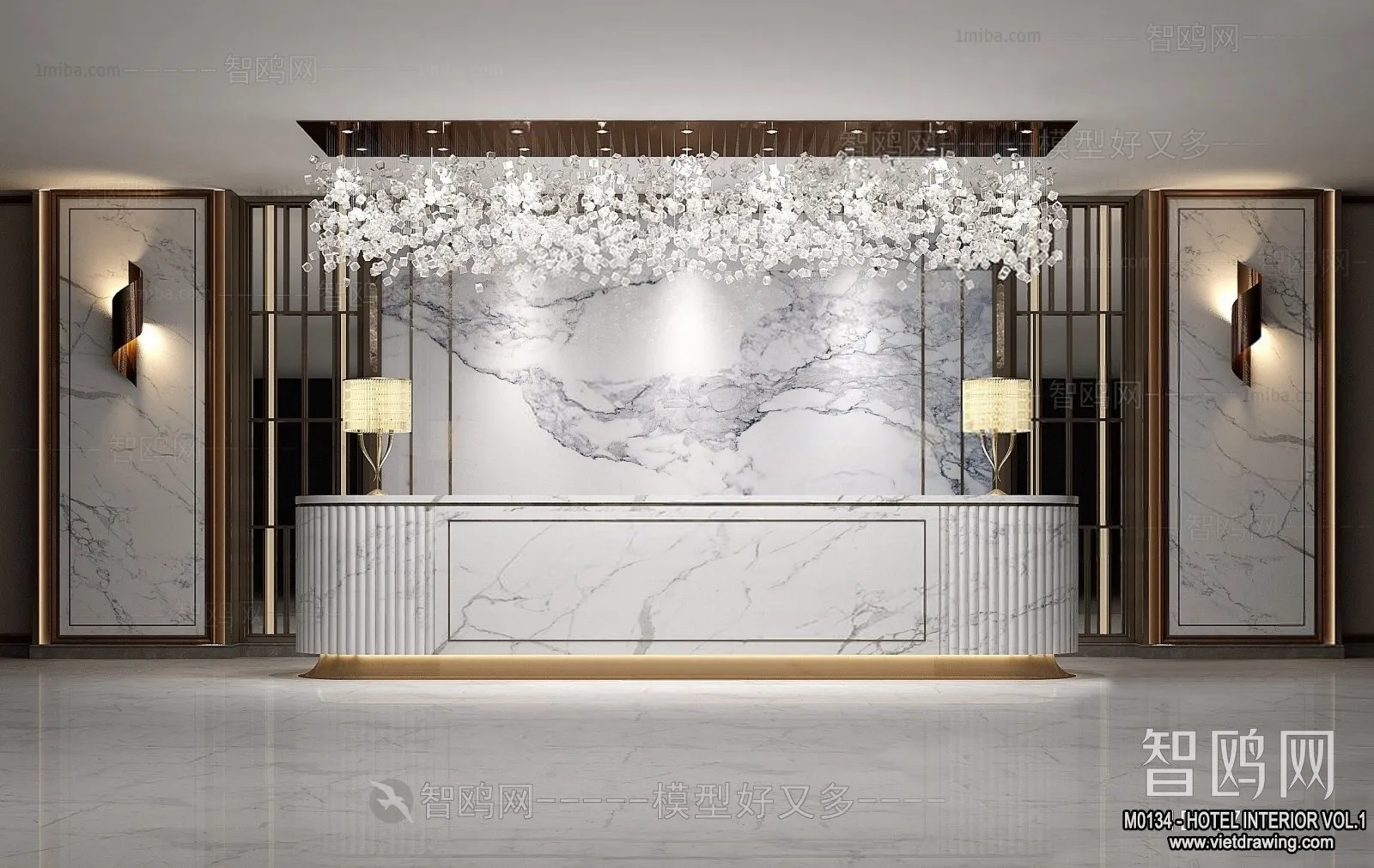 Hotel – Reception – 3D Interior Scene – 3D Models – 394