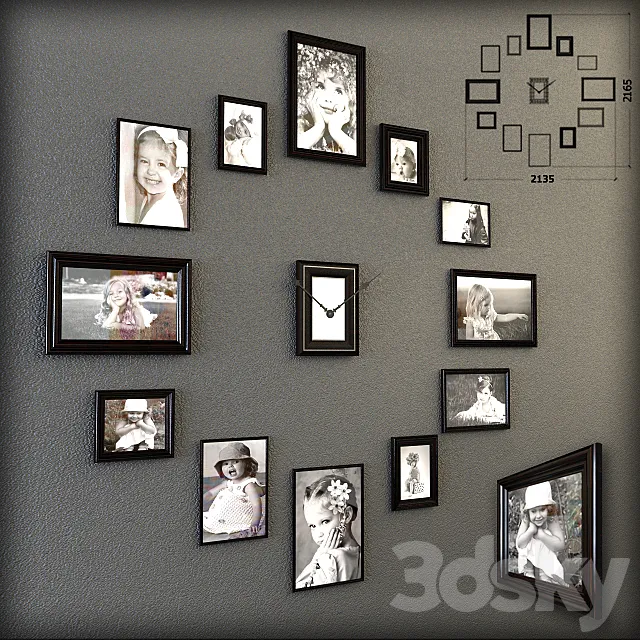 Hours of photo frames 3DS Max Model